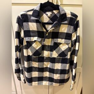Black and White Plaid Button-Up Shirt